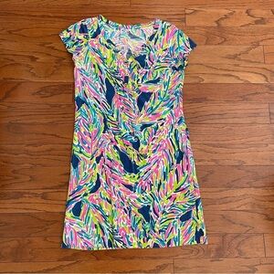 Lilly Pulitzer Palmira Shirt Dress Indigo Palm Reader Size Small